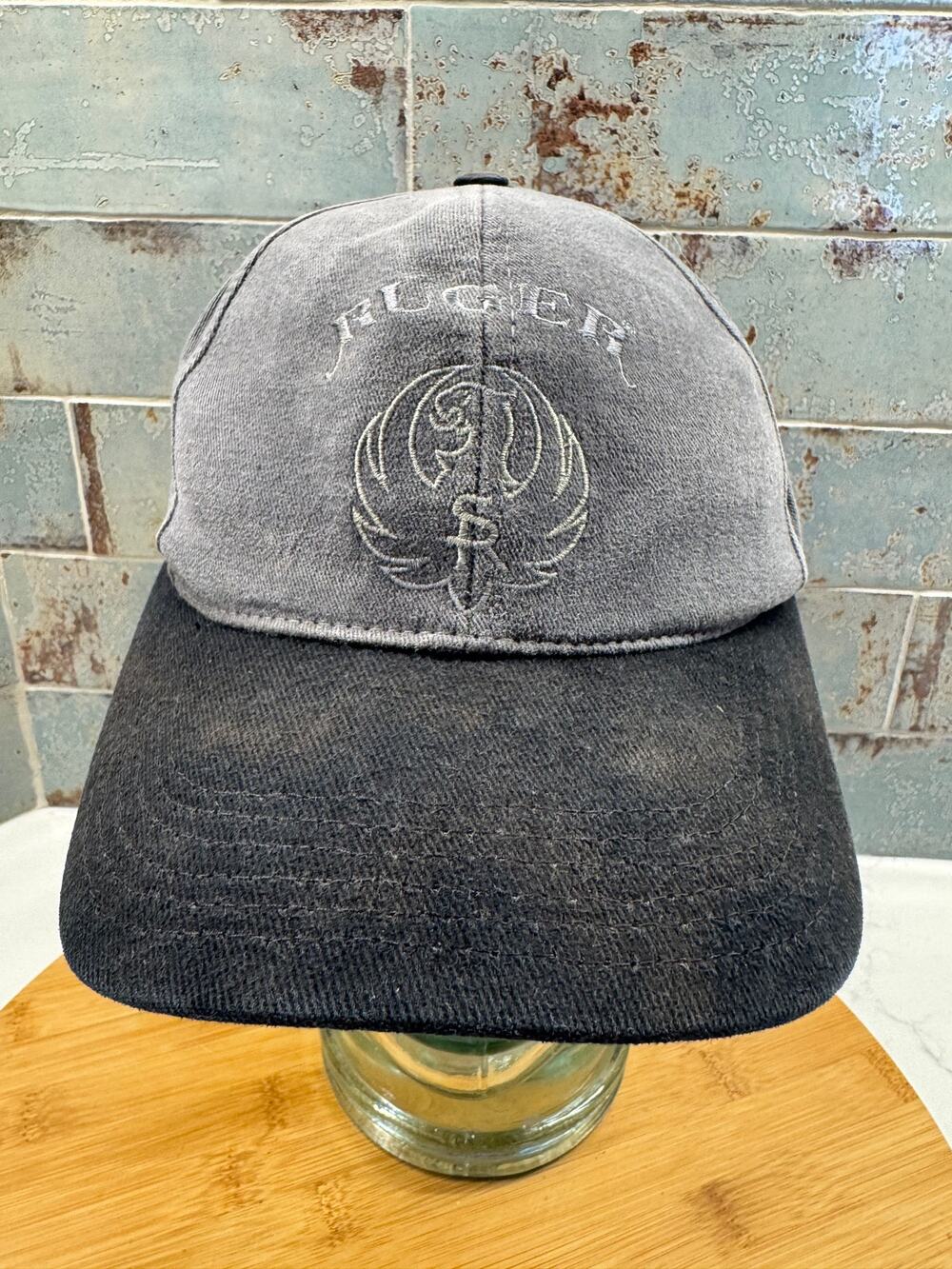 Vintage Ruger Embroidered Canvas Baseball Cap Graffiti Made in USA